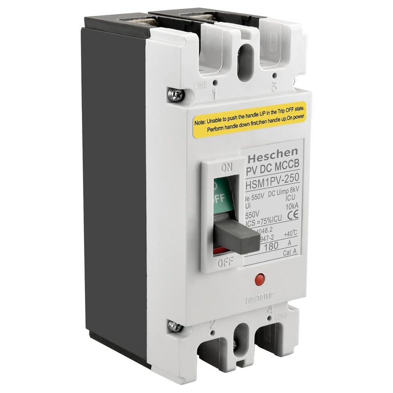 Heschen DC-Leistungsschalter MCCB, HSM1PV-250, 2-polig, DC550V 180A, Photovoltaik-Leistungsschalter,