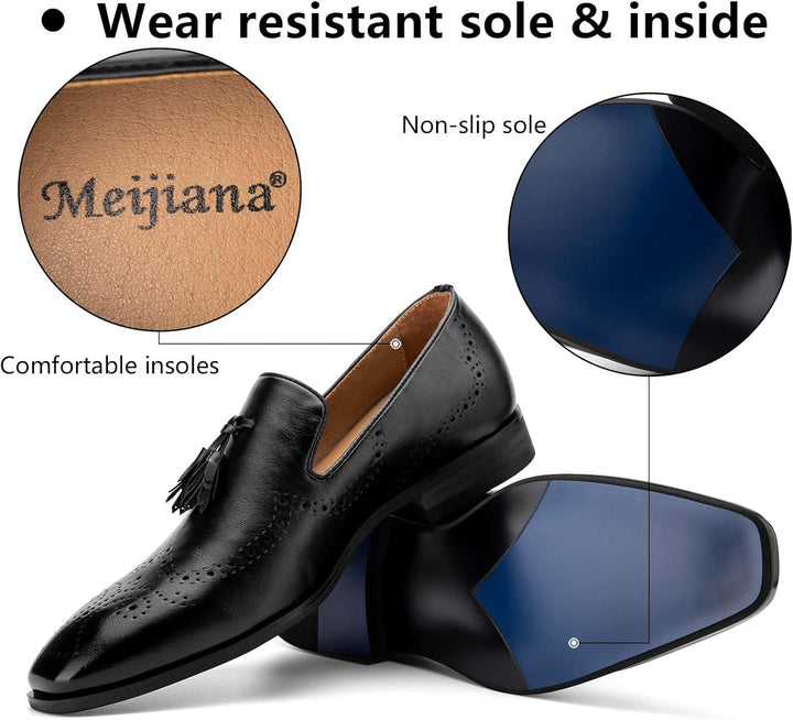 MEIJIANA Herren Mokassins Klassische Herren Anzug Schuhe Elegante Schuhe Leder Sommer Freizeitschuhe