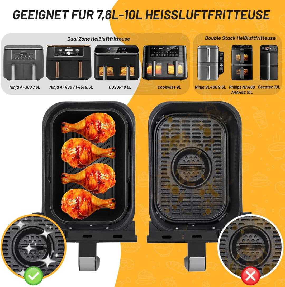21PCS Ninja Heissluftfritteuse Zubehör, Airfryer Zubehör für Ninja Foodi Max Dual Zone AF400EU, AF40