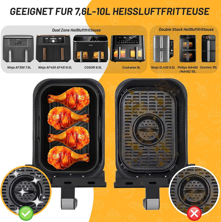 21PCS Ninja Heissluftfritteuse Zubehör, Airfryer Zubehör für Ninja Foodi Max Dual Zone AF400EU, AF40