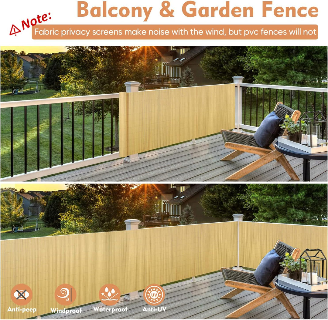 Sekey PVC Sichtschutzmatte 100x500cm Doppelte Verstärkung Innen, Balkon Sichtschutz mit Kabelbindern