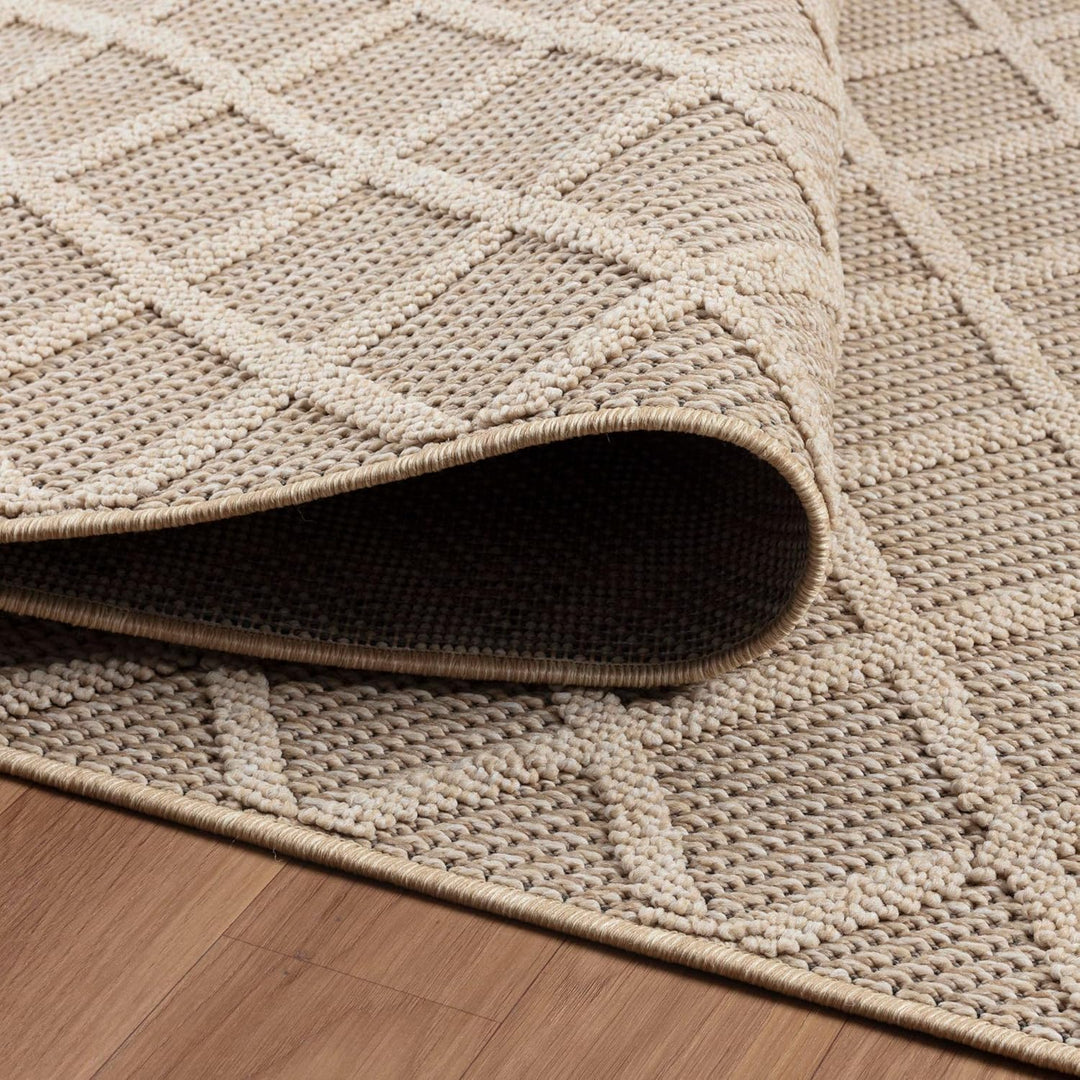 HomebyHome In&amp; Outdoor Teppich Wetterfest, Grau 80x150 cm Teppich Küche, Waschbarer Küchenläufer Fla
