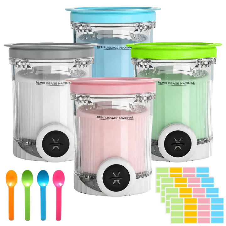 DAZZTIME Behälter für Ninja Creami Deluxe Pints,4 Stück Ersatz für Ninja Creami Deluxe Pints und Dec