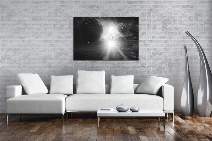 deyoli Fantasie Landschaft feuriger Drache Format: 80x60 Effekt: Schwarz&Weiss als Leinwandbild, Mot