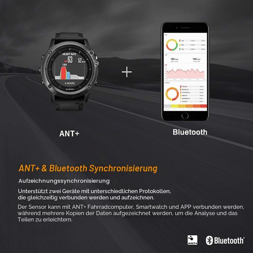 Magene S3 + Geschwindigkeitssensor und Trittfrequenzsensor, ANT+ und Buletooth 4.0 Drahtloser Fahrra