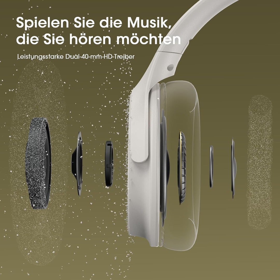 DOQAUS Bluetooth Kopfhörer Over Ear, 70 Stunden Spielzeit,Kopfhörer Kabellos Bluetooth mit 3 EQ-Modi