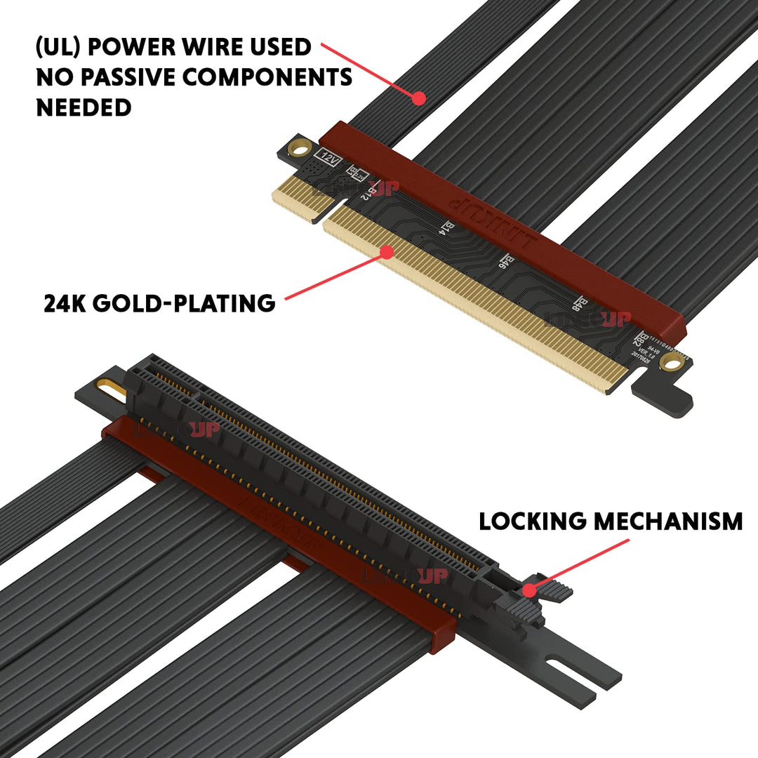 LINKUP - Extreme4+ PCIe 4.0 X16 Riser-Kabel [RTX4090 RX6950XT x570 Z690 Getestet] Twinax Abgeschirmt