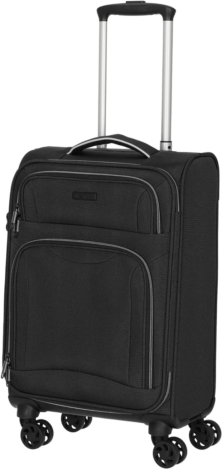 D&N Travel Line 9204-4-Rollen-Kabinentrolley S 55 cm schwarz, Schwarz