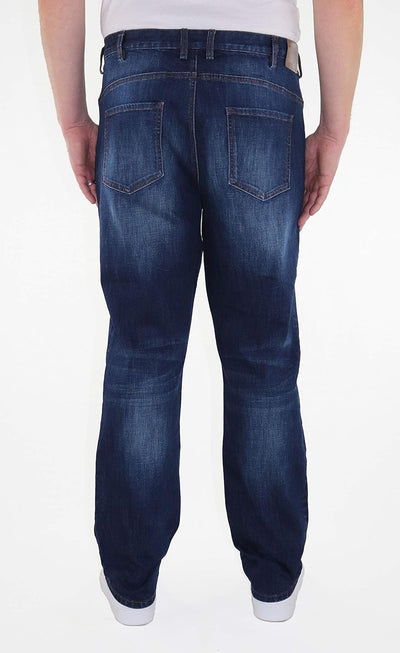 Herren grosse Grössen Jeans Tapered Fit mit elastischem Bund Marc 30W Blau, 30W Blau