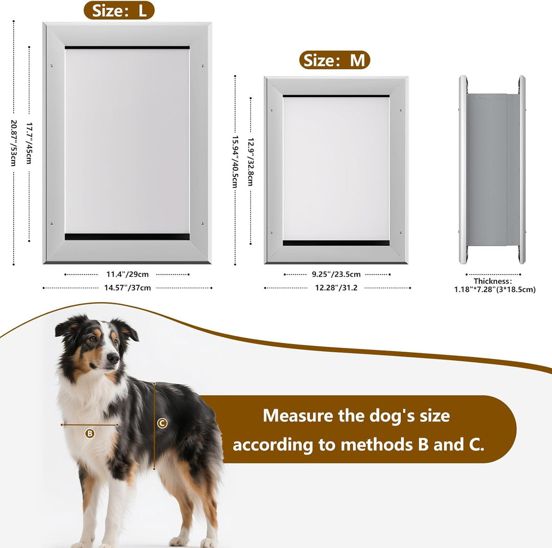 Ownpets Hundeklappe, Aluminium Haustiertür, M, luminium Anti-Rost Teleskop-Hundeklappe für kleine bi