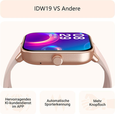 Smartwatch Damen mit Telefonfunktion Alexa Integriert 1.8" Fitnessuhr 100+ Sportmodi, SpO2, Herzfreq