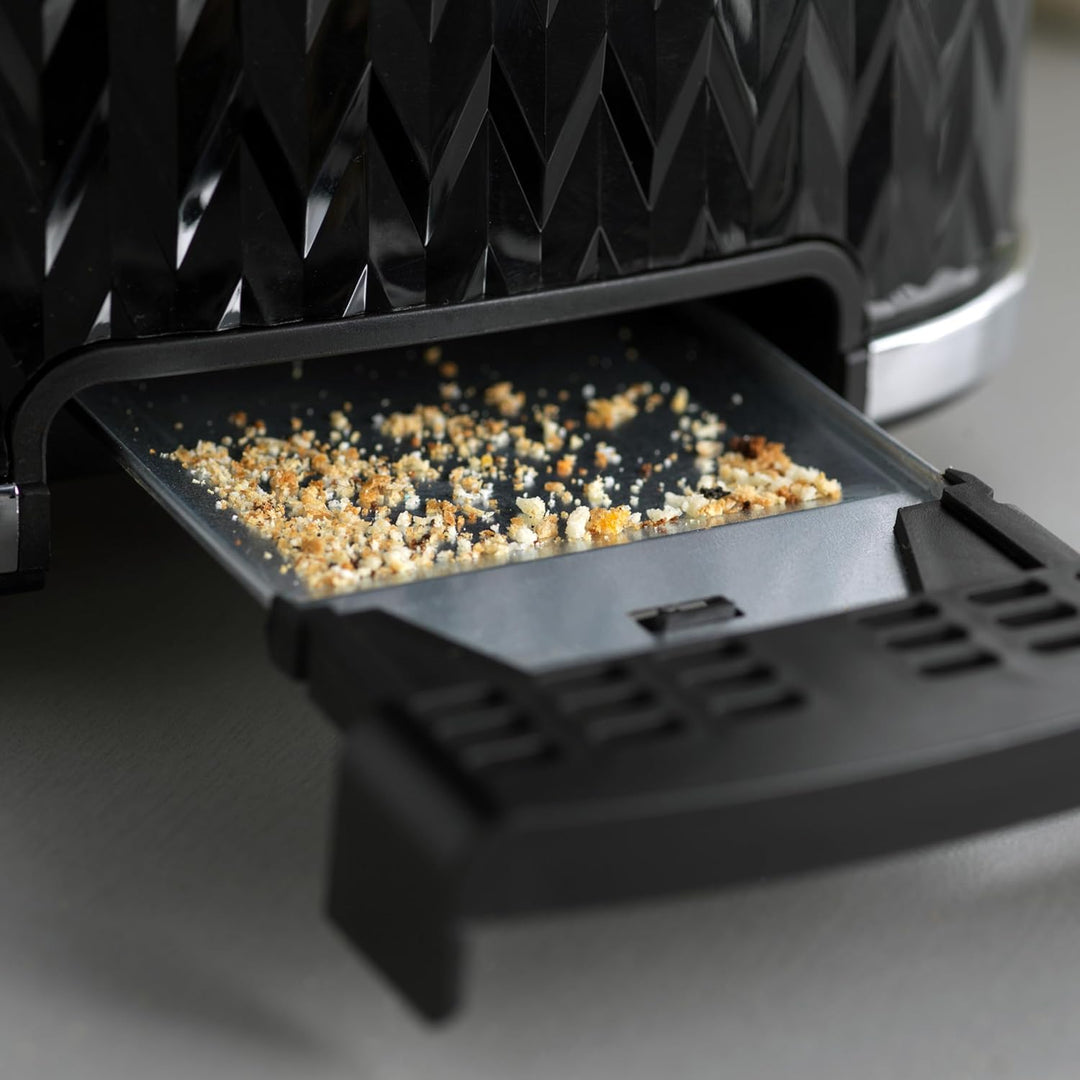 Petra PT3860BLKVDEEU10 2 Scheiben Toaster – mit Brötchenaufsatz, 7 Variabel Bräunungsstufen, Auftaue
