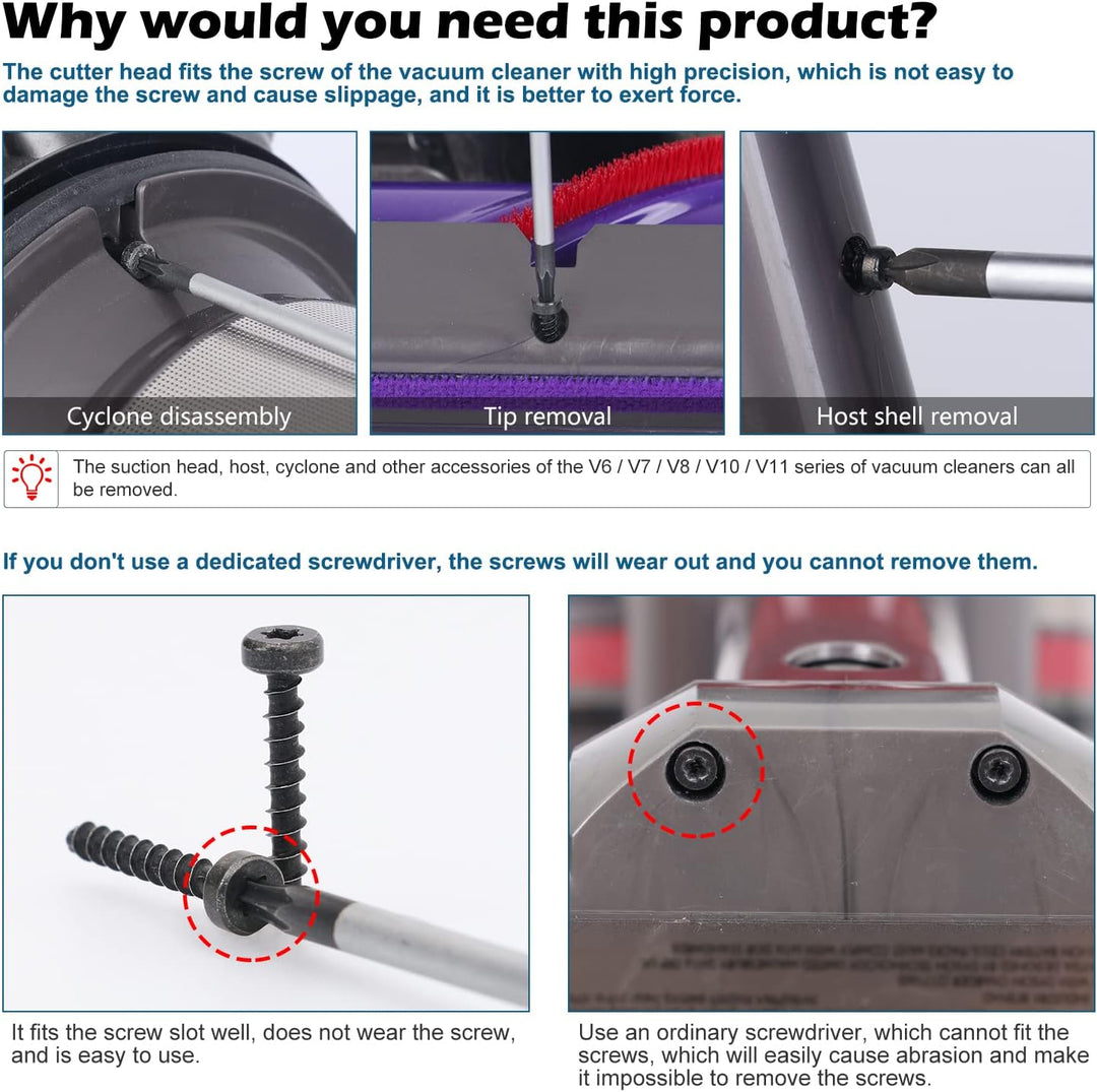 KLS für Dyson V6 V7 V8 V10 V11 Spezialwartungs- und Reinigungswerkzeug Demontagewerkzeug Schraubendr