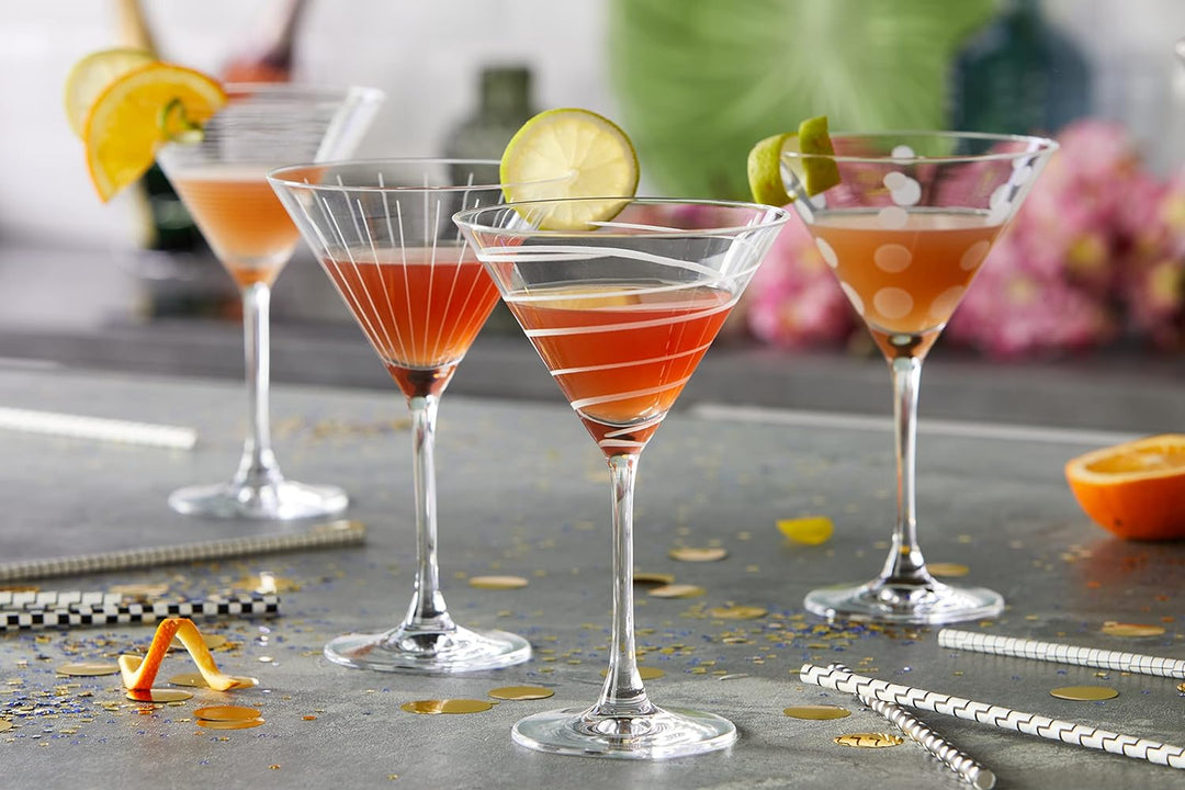 Mikasa Cheers Martini-Gläser, 4er-Set, 290 ml, Silber Martini-Gläser Silber, Martini-Gläser Silber
