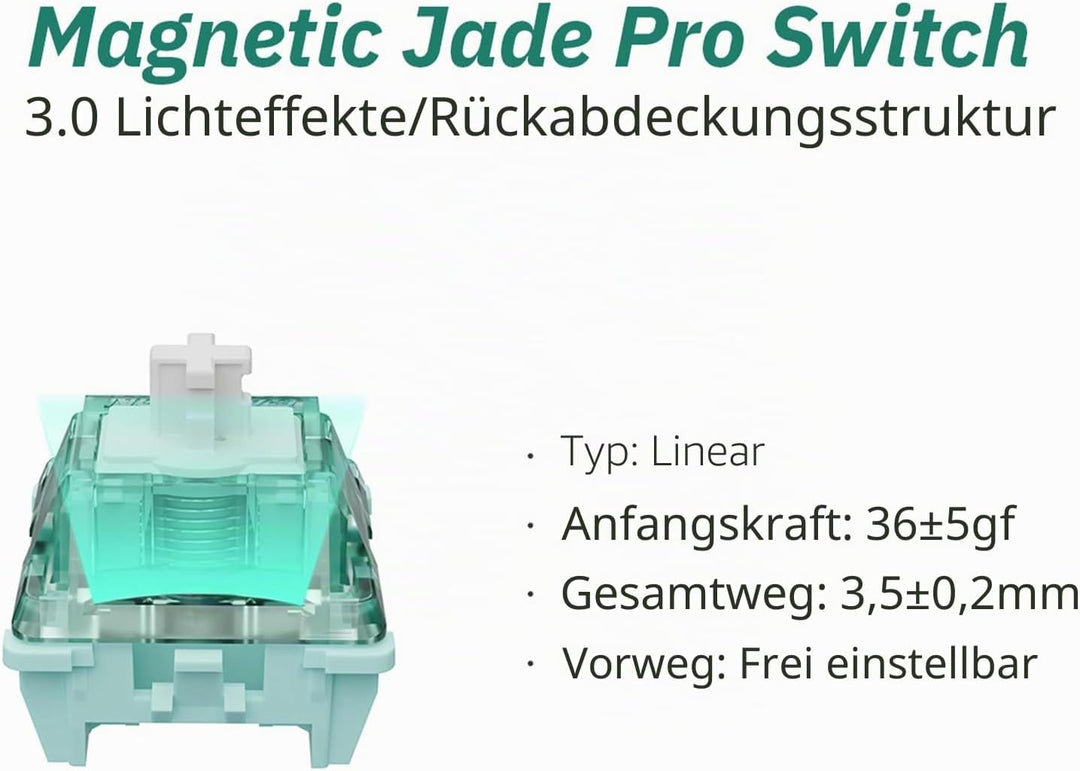 kutethy GATERON Magnetic Jade Pro Keyboard Switches, Linear Factory Pre-lubed Freely Setting Pre-Tra
