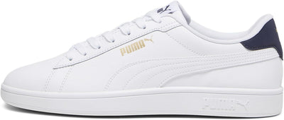 PUMA Unisex Smash 3.0 L Sneaker 39 EU Puma White Puma Navy Puma Gold, 39 EU Puma White Puma Navy Pum