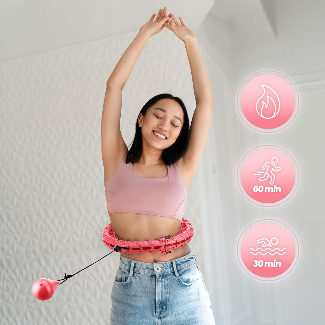 Queenfit Smart Hula Hoop Reifen Erwachsene, Hula Hoop mit Gewicht, Hulahuppreif zum Abnehmen, Smart