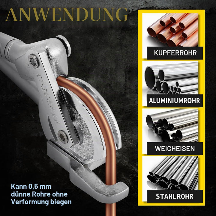 CGOLDENWALL Manuelle Rohrbiegemaschine 1/2'' Aussendurchmesser Hochleistungs-Rohrbieger 0-180 Grad f