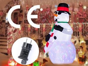 GlobaLink Aufblasbarer Schneemann XXL 2,4M/7,8FT, Weihnachtsdekoration aufblasbar Weihnachtsmann mit