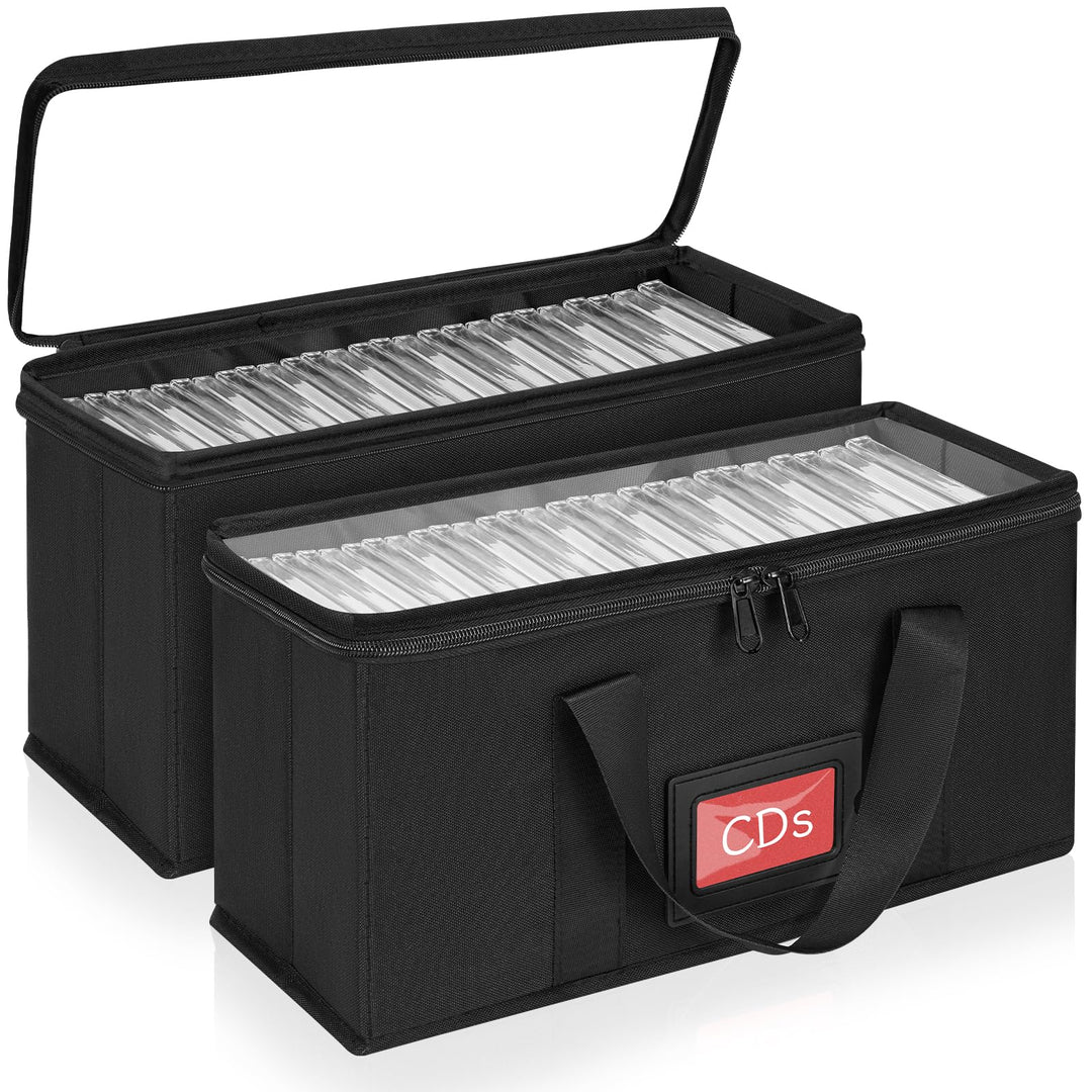 IPEB CD-Aufbewahrungsbox, 2 CD Boxes, CD-Aufbewahrungstasche (34 * 16 * 14cm), für Insgesamt 60-62 C