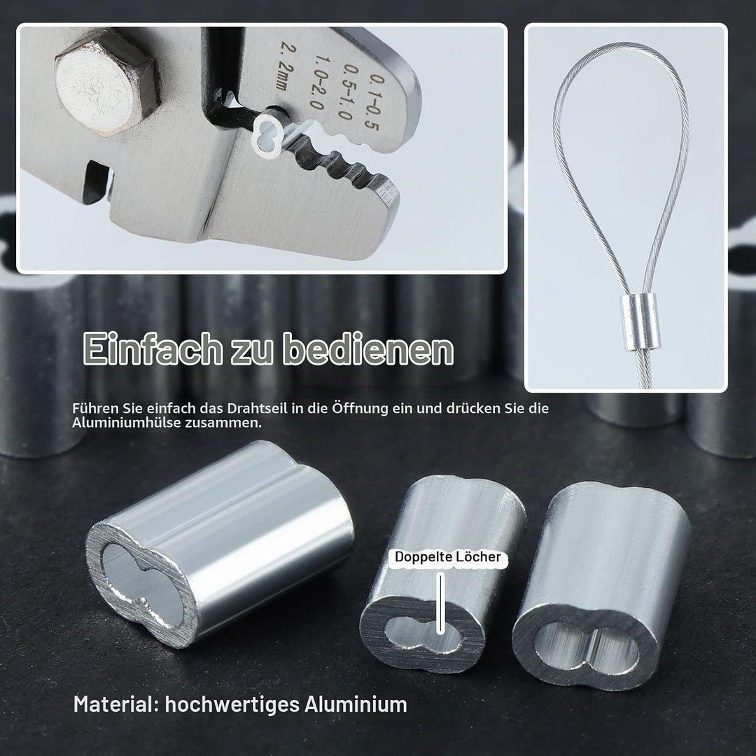 151 Stk Drahtseil Crimpwerkzeug,Draht Crimpzange zum Angeln 0.1-2.2 mm,Drahtseil Crimper Drahtschnei