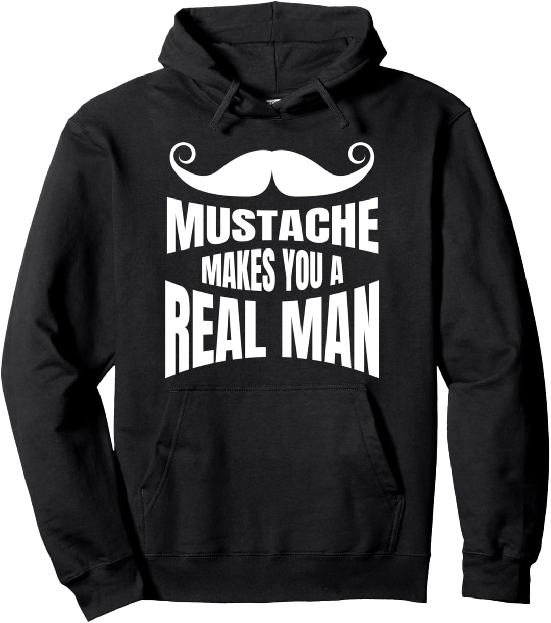 A Real Man Mustache Pullover Hoodie