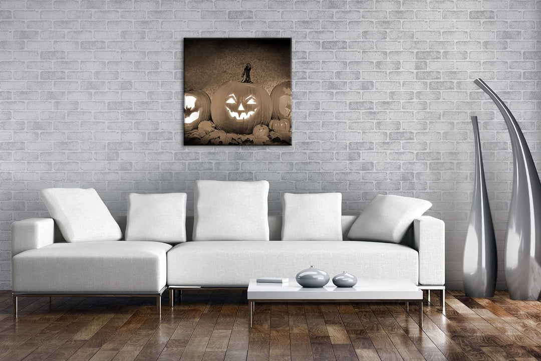 Halloween steht vor der Tür Effekt: Sepia; Format: 70x70 als Leinwandbild, Motiv fertig gerahmt auf