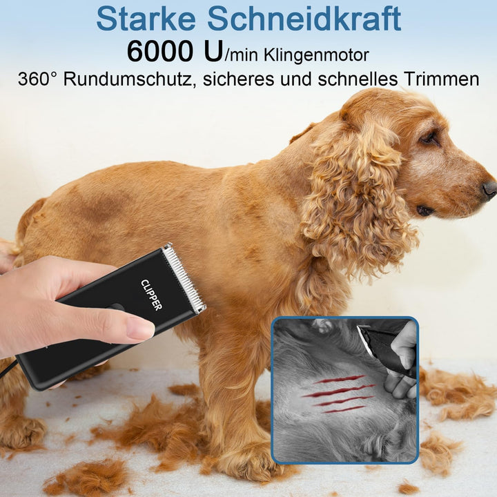 Mucek Pfotentrimmer für hunde, 2-in-1 Hundeschermaschine, Hundepfoten Trimmer mit 2 Multifunktions-S