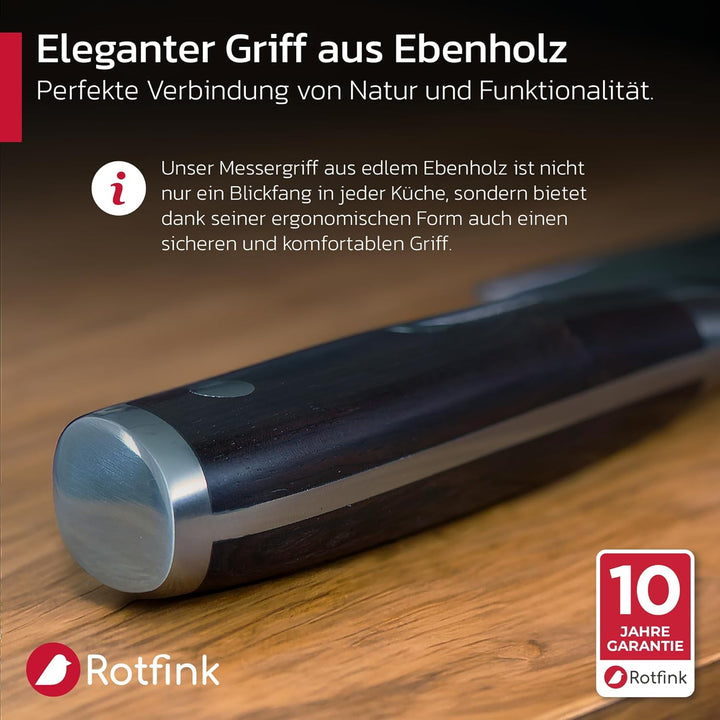 Santoku Messer 18 cm, Profi Küchenmesser scharf, Kochmesser, Fleischmesser, Edelstahl 56-58 HRC, erg