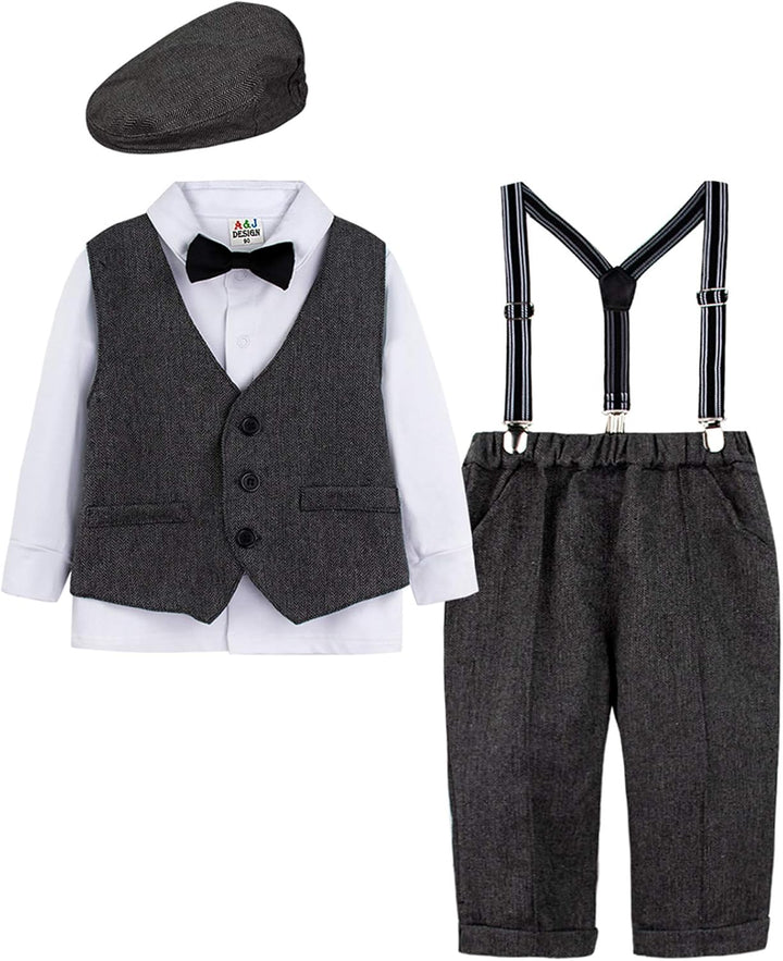 mintgreen Baby Junge Kleidung Anzug Set mit Hut Dunkelgrau 2-3 Jahre, Dunkelgrau 2-3 Jahre