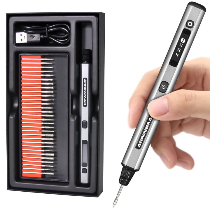 ARROWMAX Mini Gravierstift - Ultimatives kabelloses tragbares Werkzeug für Künstler & Heimwerker - G