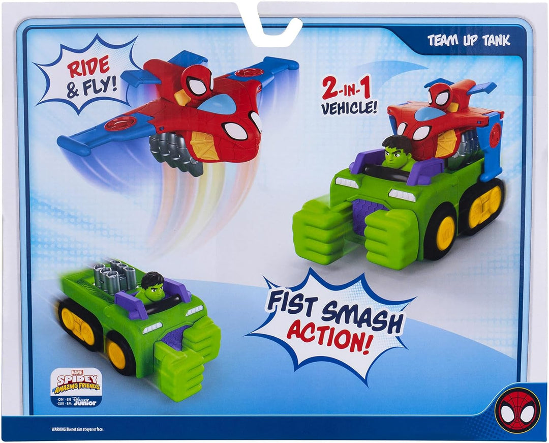 Jazwares Spidey und Seine Super-Freunde SNF0323 - Team Up Fahrzeug, Kombination aus Hulk Fahrzeug &amp;