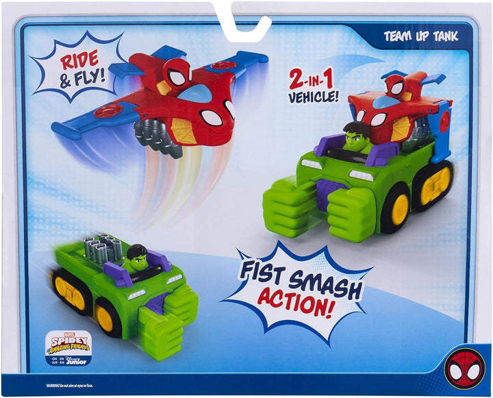 Jazwares Spidey und Seine Super-Freunde SNF0323 - Team Up Fahrzeug, Kombination aus Hulk Fahrzeug &amp;