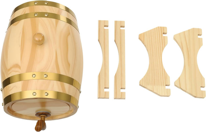 5L Weinfass, Holzfass, Weinfass mit Bock und Zapfhahn, Schnapsfass Verschleissfest Stossfest, für Wh