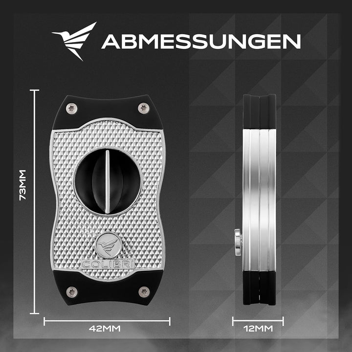 Colibri V-Cut Zigarrenschneider - Diamanten-Muster - Tiefer 7mm V-Schnitt - Bis zu 60+ Ringmass Ziga