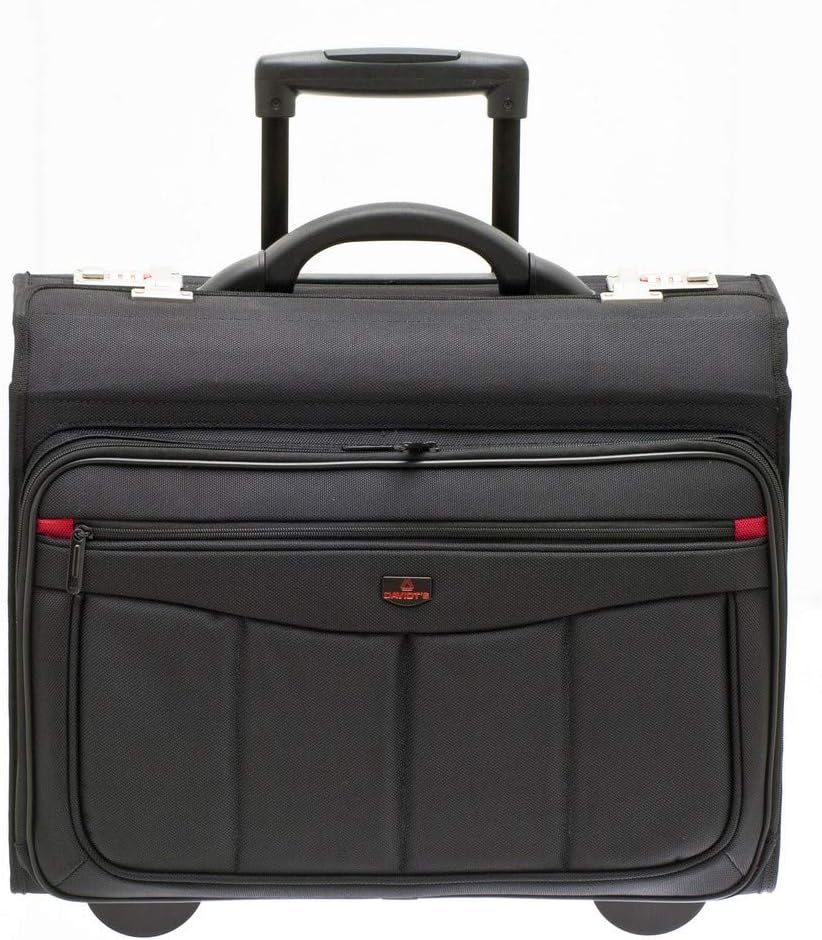 Davidts Trolley Rollkoffer Pilotenkoffer mit Rollen Aktenkoffer Lehrertasche Business Trolley 47x39x