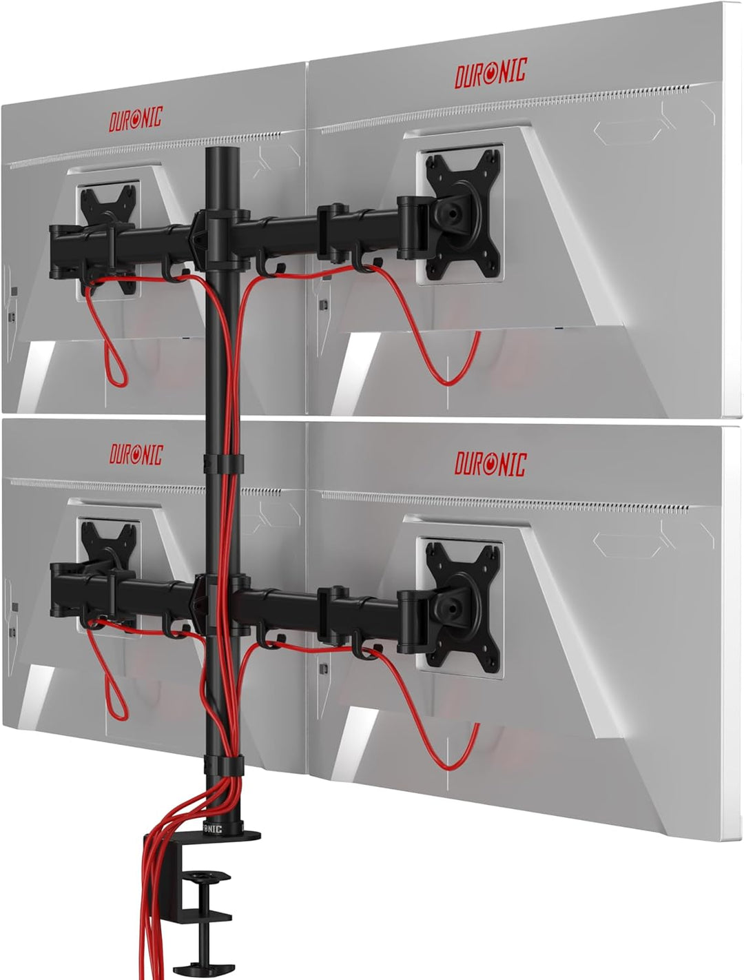 Duronic DM35POLE BK 61 cm Stange | Erweiterung für Monitorhalterung | Grosse Tischklemme mit Einer K