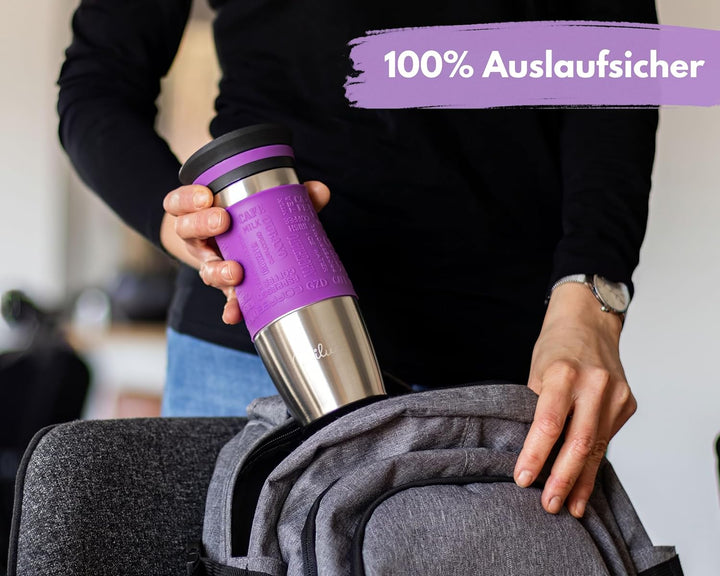 Milu Thermobecher 370ml 450ml Isolierbecher Kaffeebecher to go - 100% Auslaufsicher - Trinkbecher au