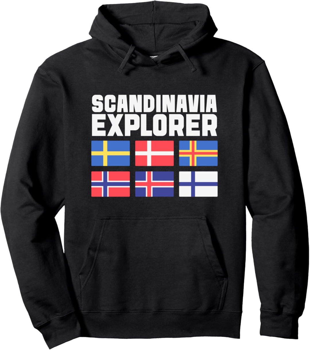 Skandinavien Explorer Flaggen Schweden Norwegen Island Pullover Hoodie