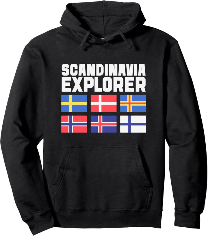 Skandinavien Explorer Flaggen Schweden Norwegen Island Pullover Hoodie