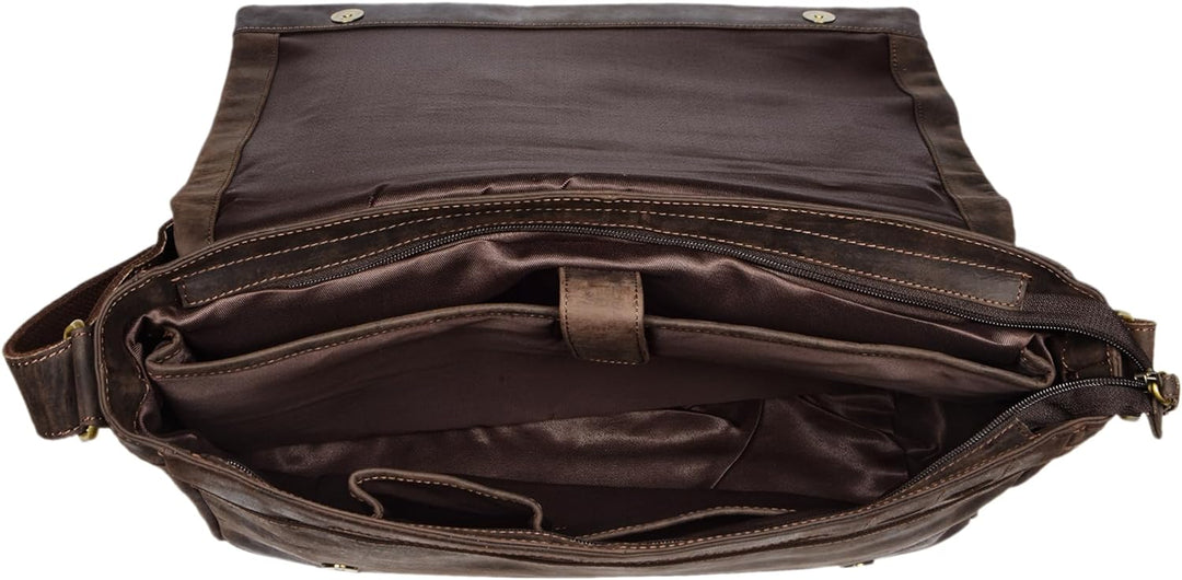 STILORD 'Patrick' Vintage Schultertasche aus echtem Rinds-Leder, mit Laptopfach, Umhängetasche aufst