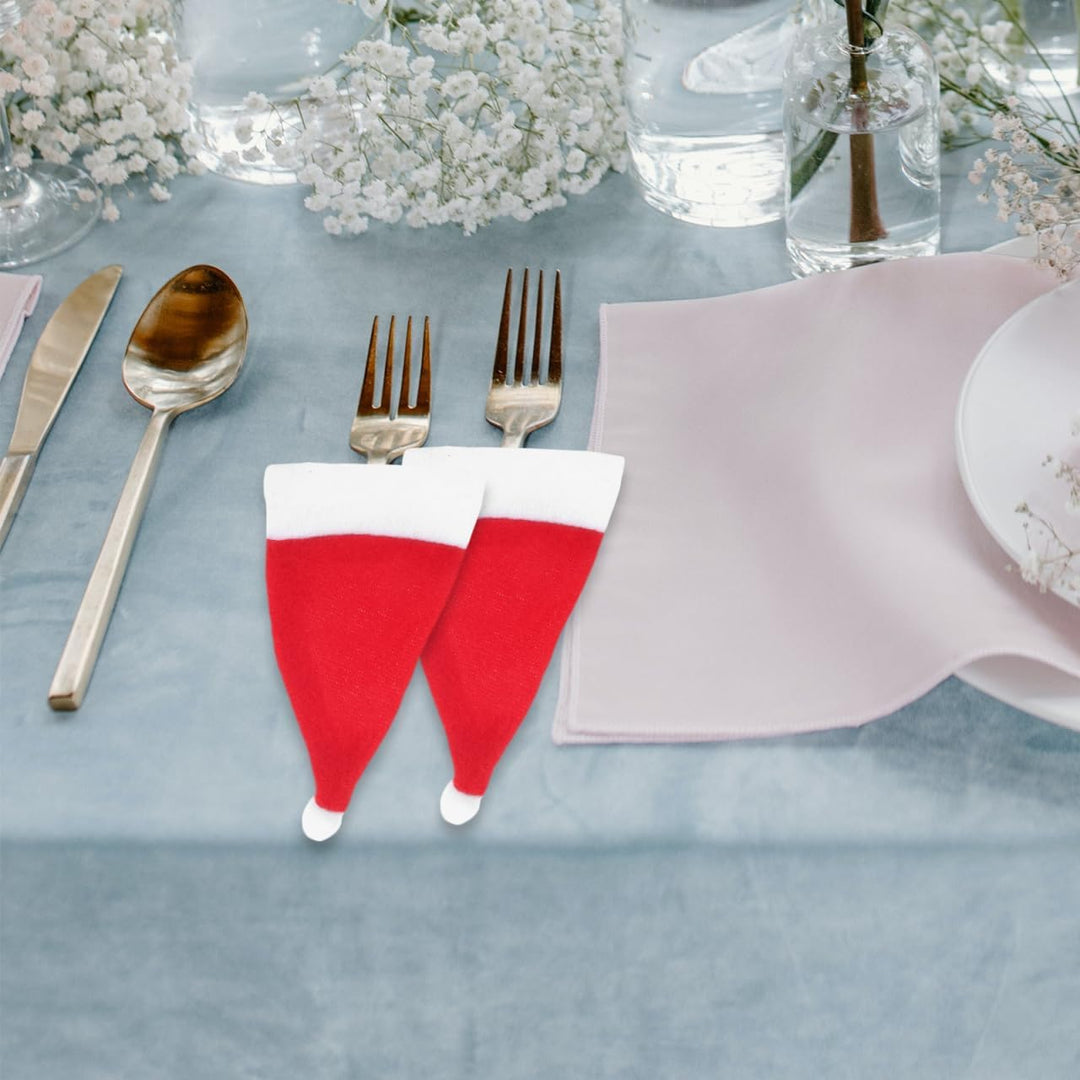 BESPORTBLE 24 Stück Weihnachten Besteckhalter Küchenbesteck: Weihnachtsmann Mini MüTzen Dekorative W
