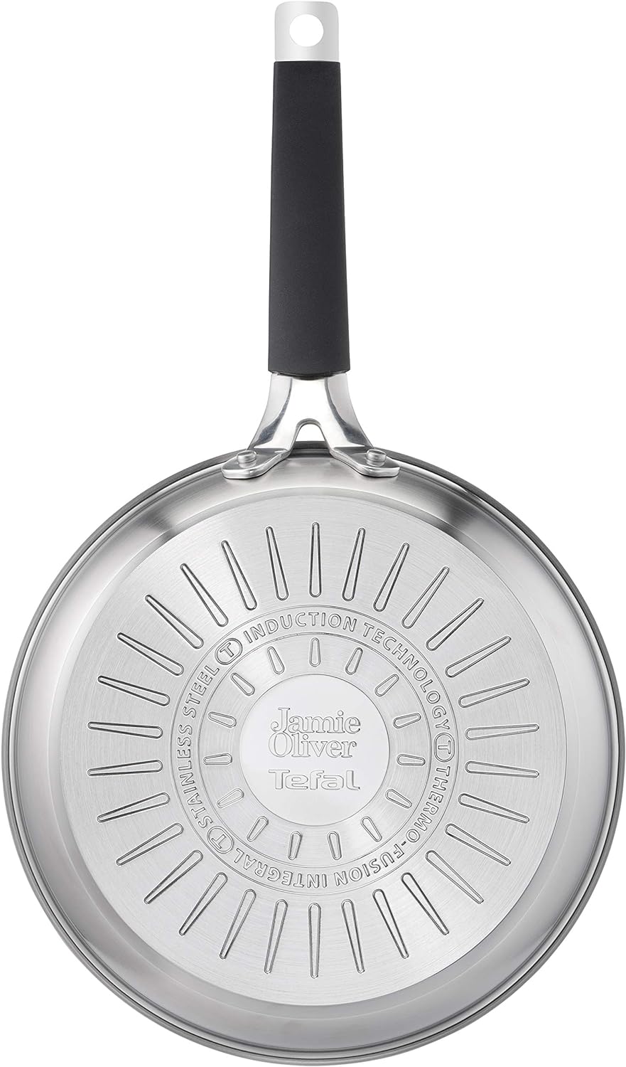 Jamie Oliver by Tefal Bratpfanne 24 cm, Antihaft, Induktion, Edelstahl, Genieteter Griff mit Silikon