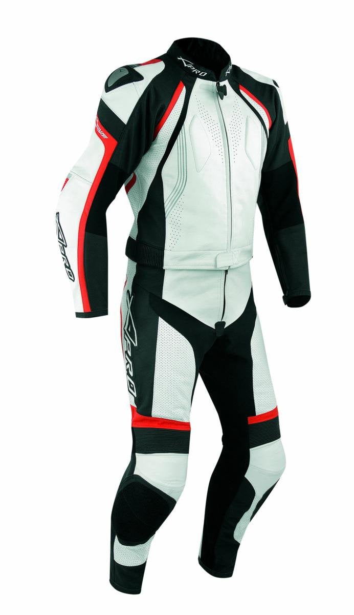 Anzug 2 Stück Leder Rennen Motorradsport CE Protektoren Lederkombi Rot 54 54 Rot, 54 Rot
