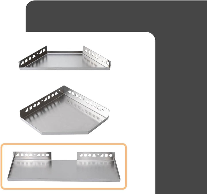 Dalsys Befliesbare Duschablage Ecke 400mm x 150mm Silber Ablage zum Einfliesen, Edelstahl korrosions