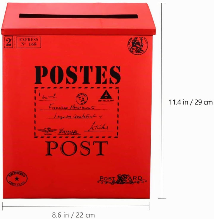 NUOBESTY Vintage Briefkasten Metall Retro Postkasten Wandmontage Mit Grossem Stauraum Für Briefe Zei