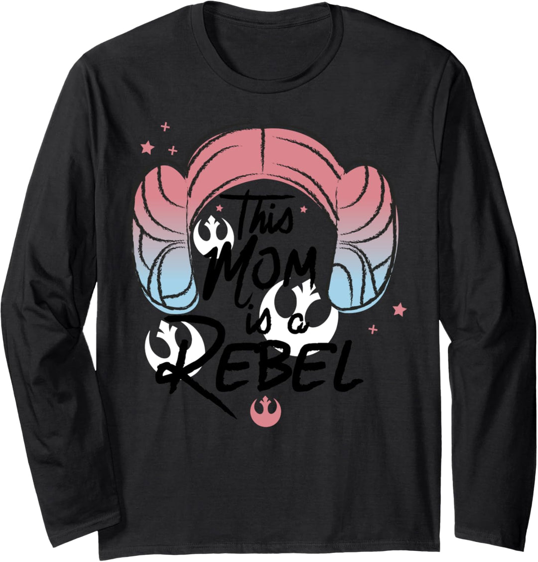 Star Wars This Mom Is A Rebel Princess Leia Hair Langarmshirt