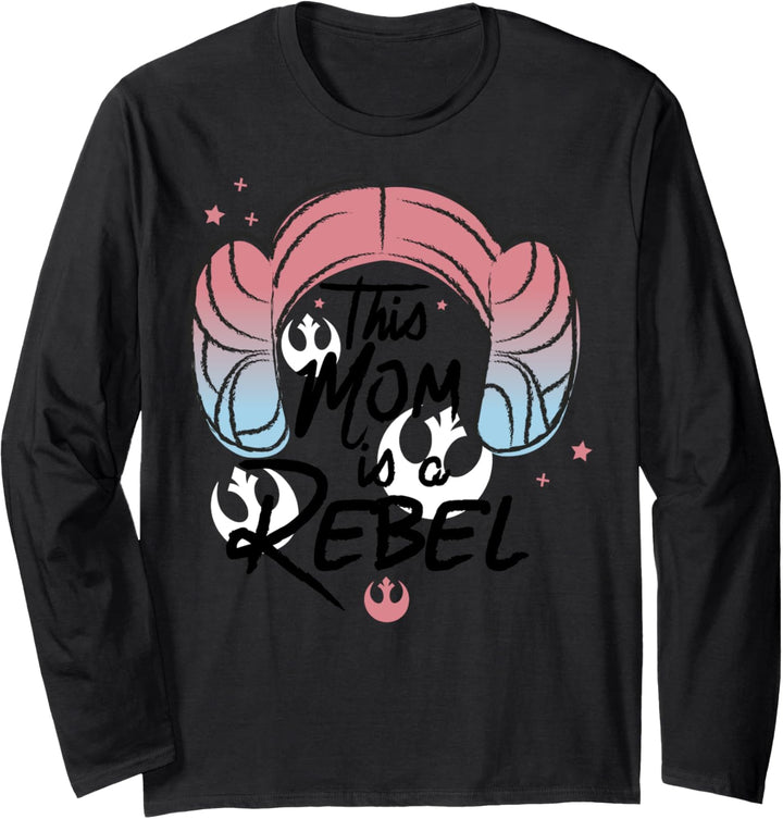 Star Wars This Mom Is A Rebel Princess Leia Hair Langarmshirt