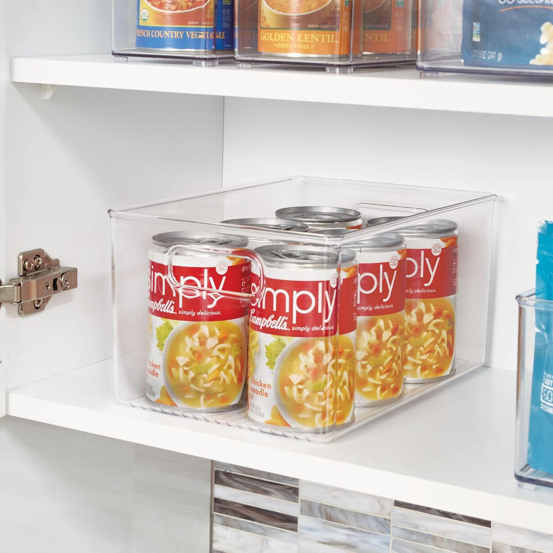 iDesign boîte de rangement à poignée, bac plastique extra-grand pour le placard ou le frigo, bac ali