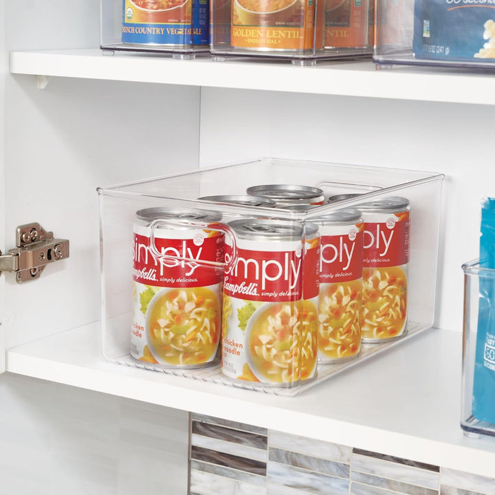 iDesign boîte de rangement à poignée, bac plastique extra-grand pour le placard ou le frigo, bac ali